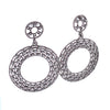 Circle Statement Earrings in Gunmetal