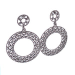 Circle Statement Earrings in Gunmetal