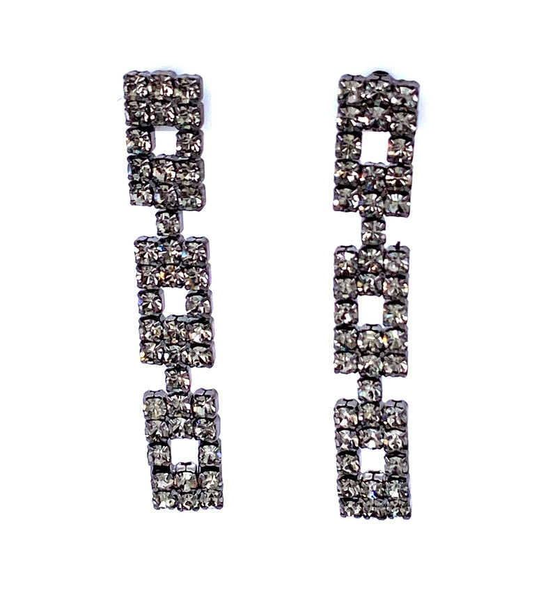Rectangle Crystal Dangle Earrings