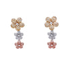 Tricolor Triple Flower Earrings