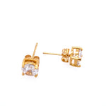 Classic Cubic Zirconia Studs in Gold - 6mm