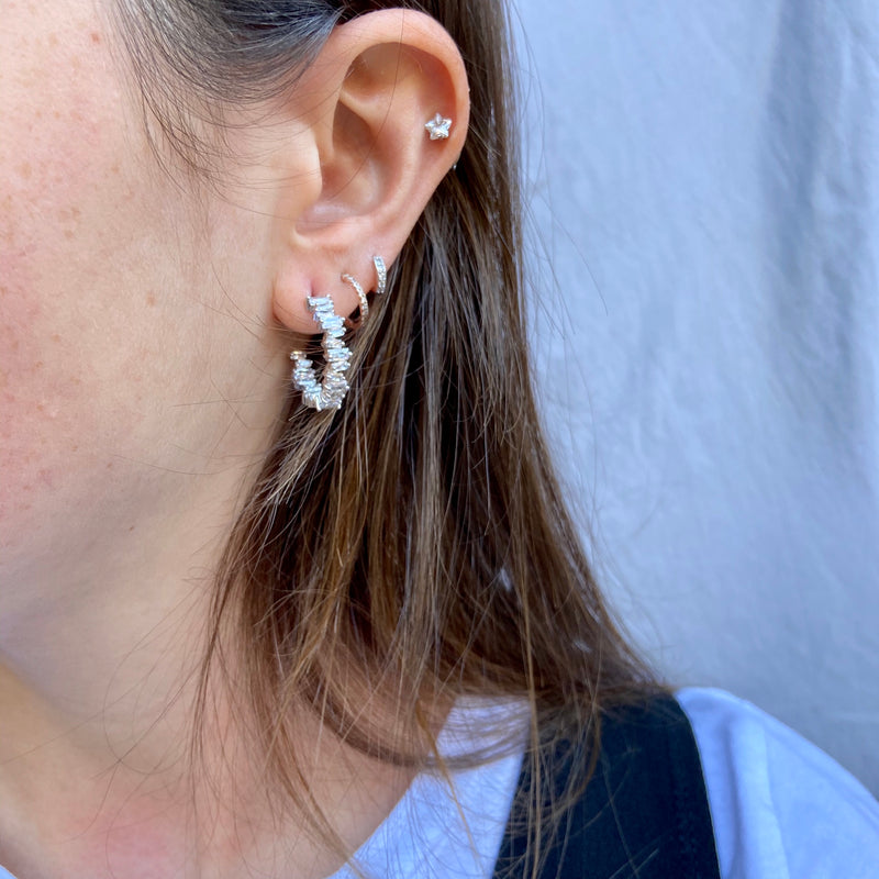 Cubic Zirconia Open Hoops
