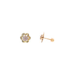 14K Gold Mini Flower Studs