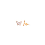 Mini Mother-of-Pearl Butterfly Studs in Gold