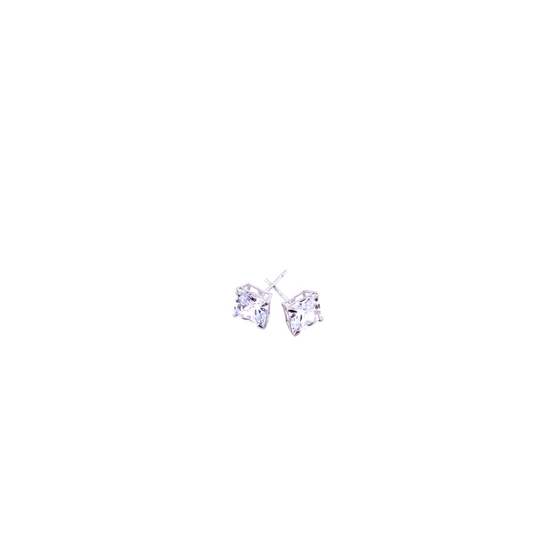 14K White Gold 5mm Square Studs