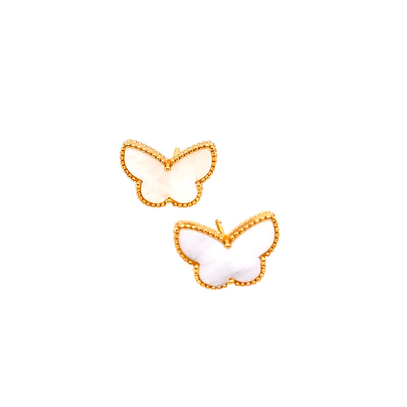 Mother-Of-Pearl Butterfly Stud Earrings
