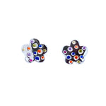 Rainbow Stone Flower Stud Earrings
