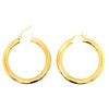 14K Gold Thick Medium Hoops