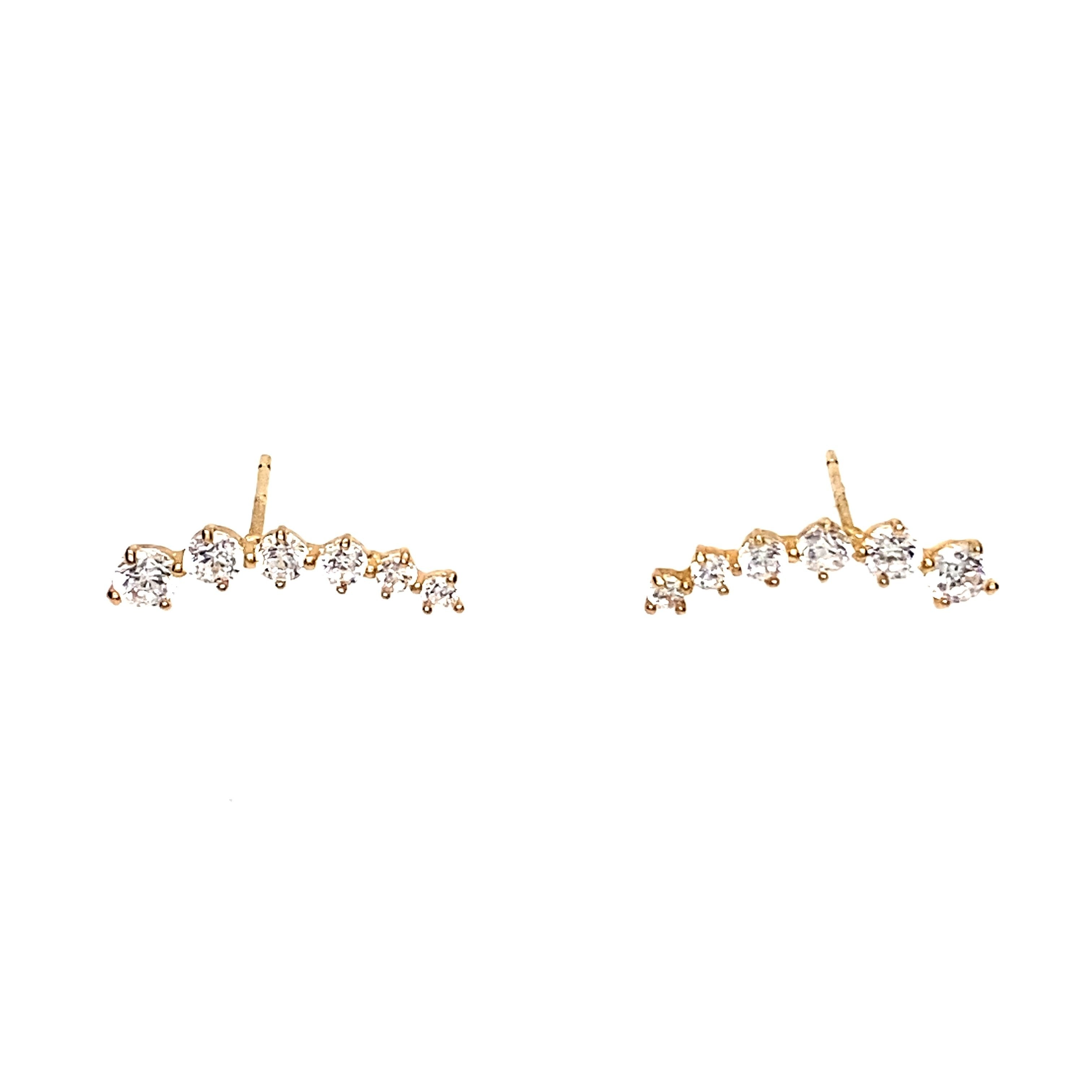 14K Gold Sparkling Ear Crawlers – picntell