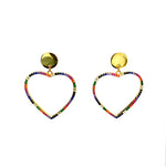 Dangling Rainbow Heart Earrings
