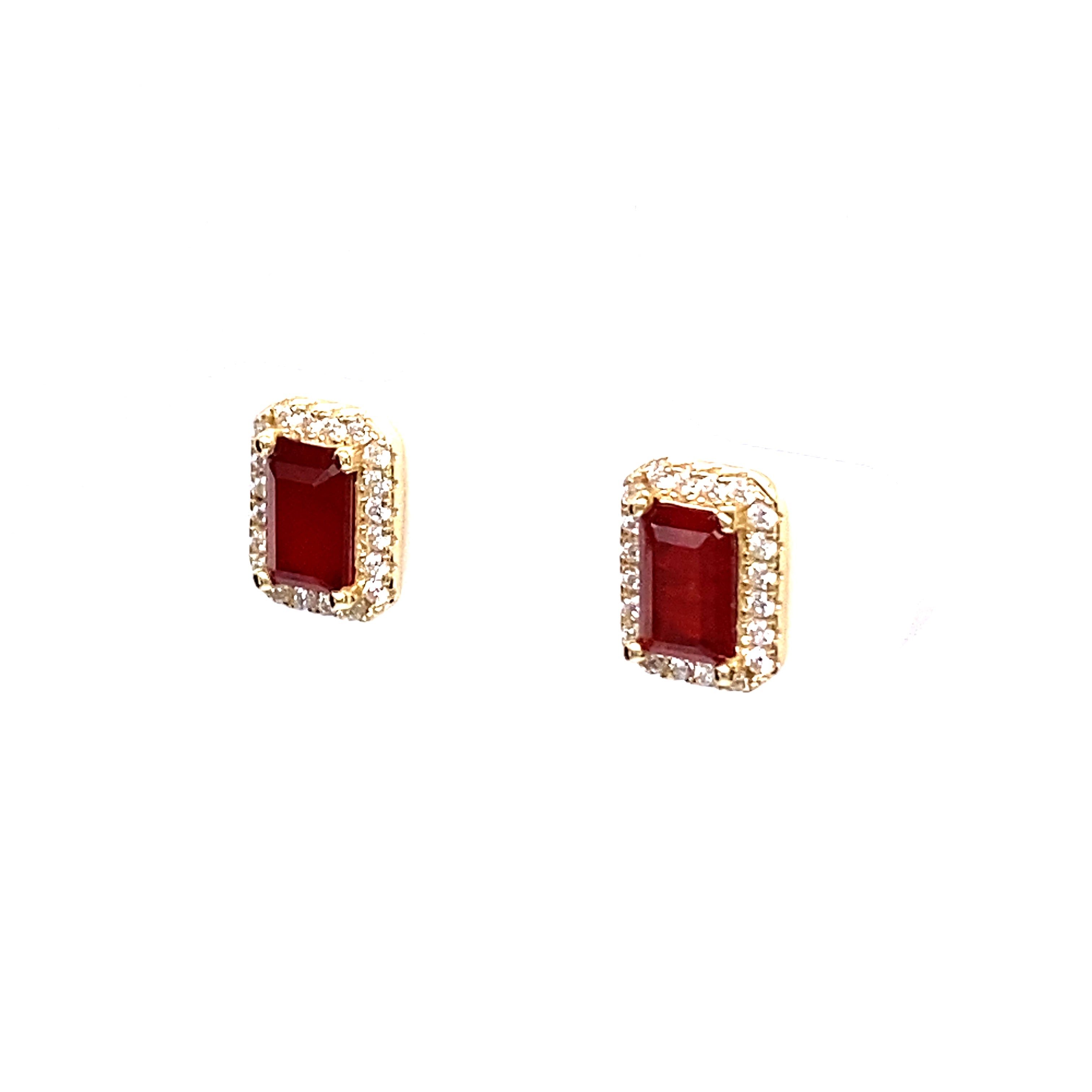 22K Yellow Gold Ruby Stud Earring Indian Tops Flower Small Gift Use K3120 |  eBay