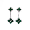 Green Clover Style Drop Earrings