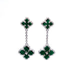 Green Clover Style Drop Earrings