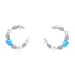 Open Circle Earrings With Opal Pop