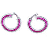 Vibrant Ruby Open Circle Earrings