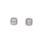 14K Rectangle Diamond Studs