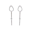 14k White Gold Linear Drop Earrings