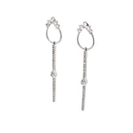 14k White Gold Linear Drop Earrings
