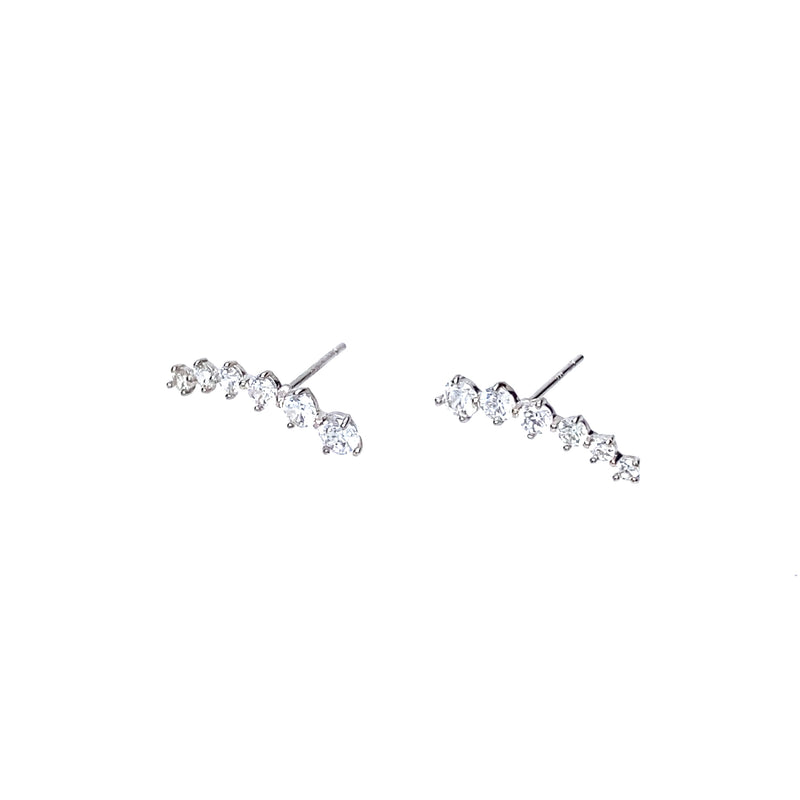 14K White Gold Sparkling Ear Crawlers