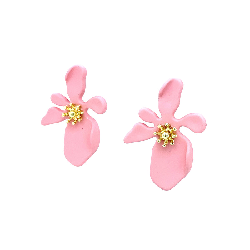 Pastel Pink Flower Earrings