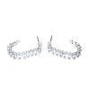 Baguette Crystal Open Hoop Earrings