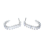 Baguette Crystal Open Hoop Earrings