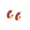 Chunky Medium Hoops with Ruby Detail
