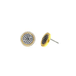 Two Tone Classic Round Crystal Studs