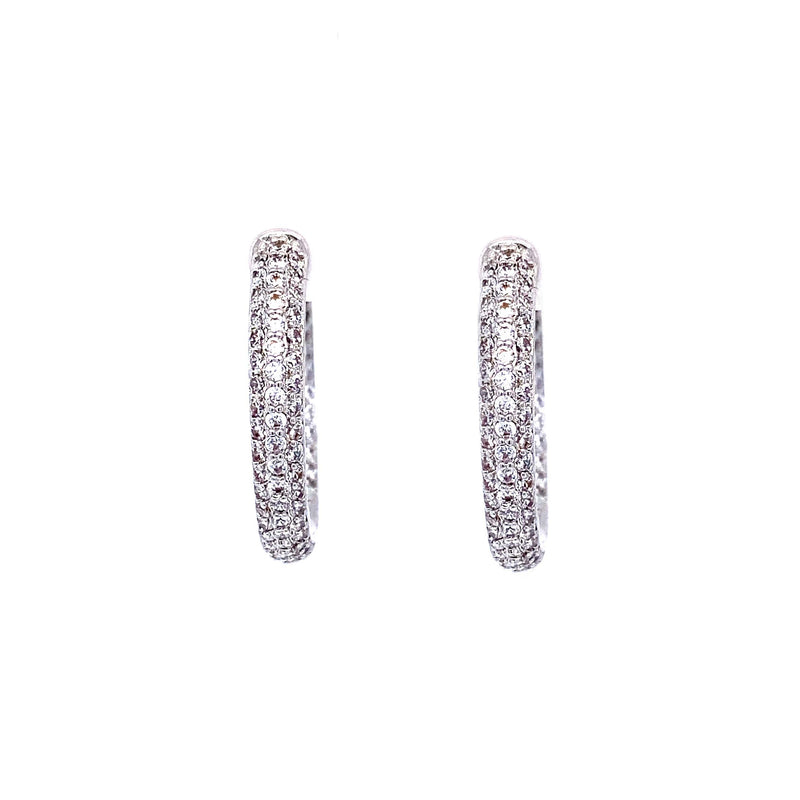 Pavé Medium CZ Hoop Earrings
