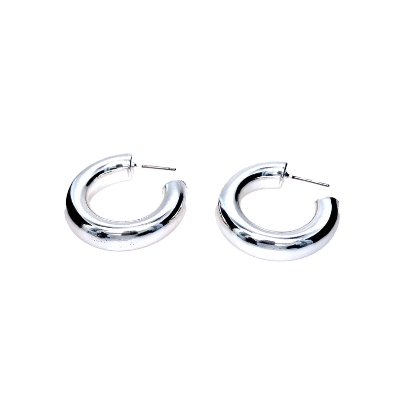 Classic Silver Medium Tube Hoops
