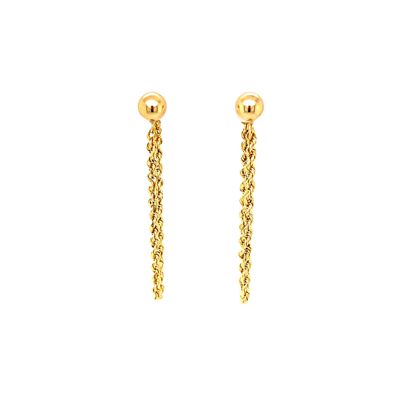 14K Gold Front Back Chain Earrings