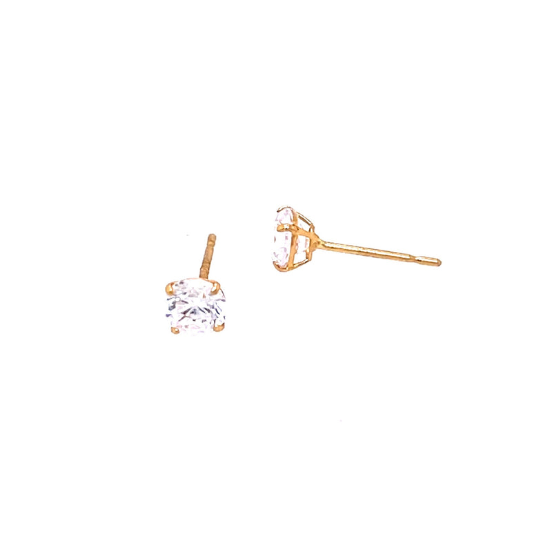14K Gold Mini Round Studs - 4mm