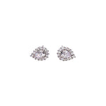 14K Gold Sparkling Pear Studs