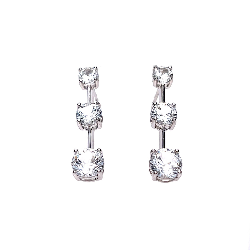 Three Stone Drop Earrings