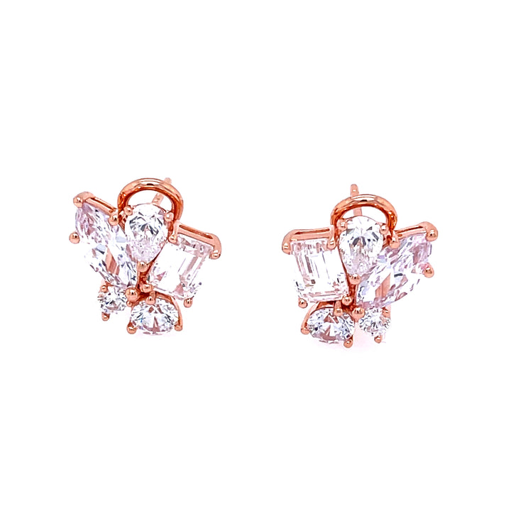 Cluster Earrings in Rose Gold