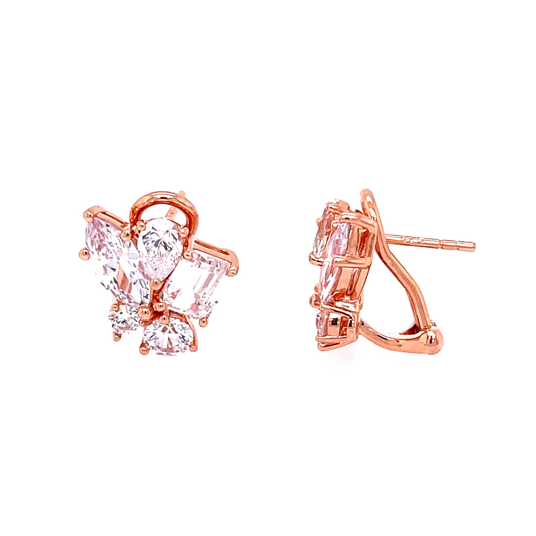 Cluster Earrings in Rose Gold