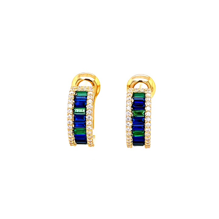 Green & Blue Small Hoops