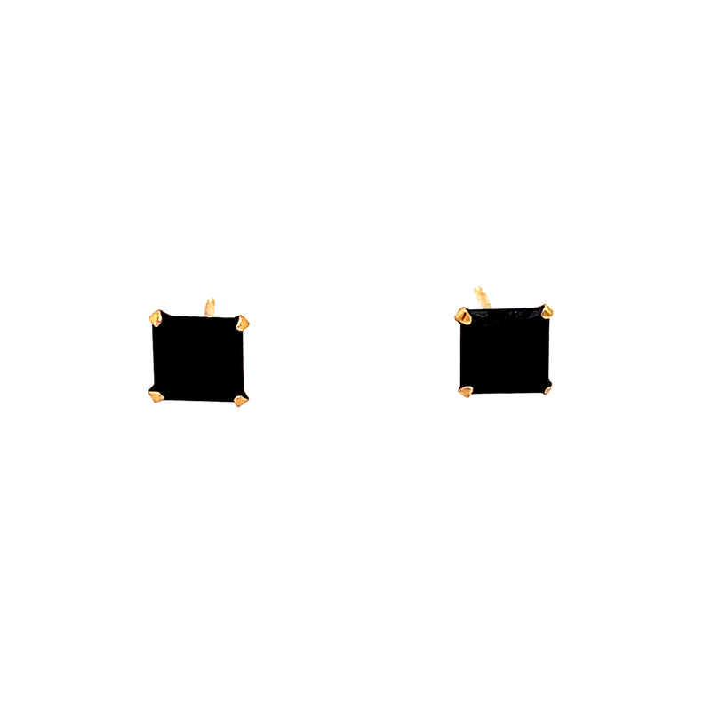 14k Black Square Studs
