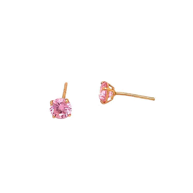 Mini CZ Studs in Pink & Purple