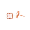Mother Of Pearl Small Clover Studs in Rose Gold