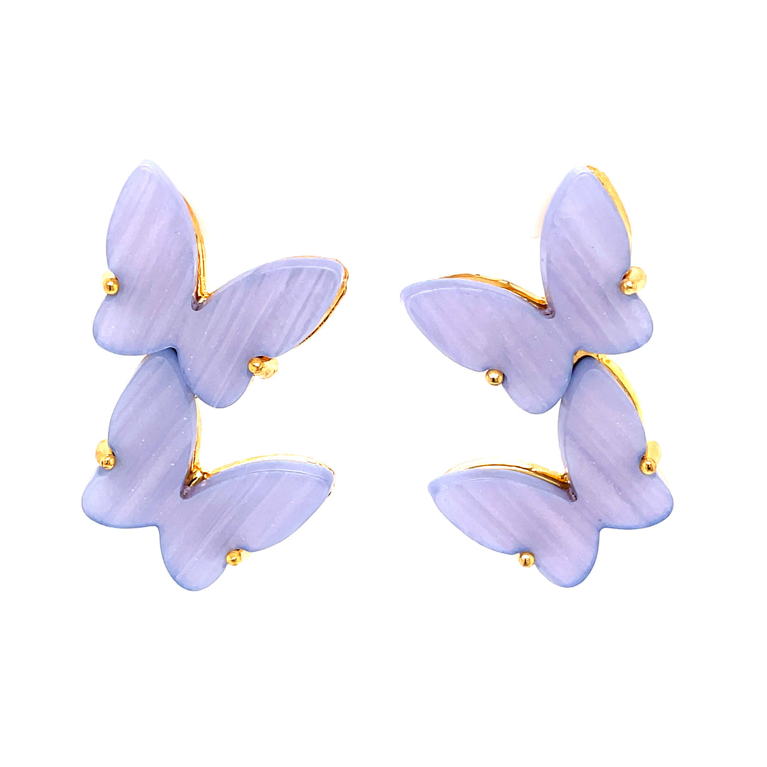 Lavender Double Butterfly Earring