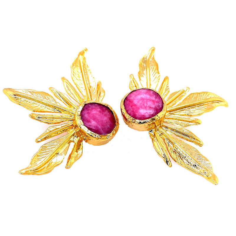 Gold Leaf Statement Earring