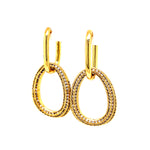 Double Large Oval Link Earrings in Gold