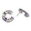 Colorful Baguette Circle Earrings