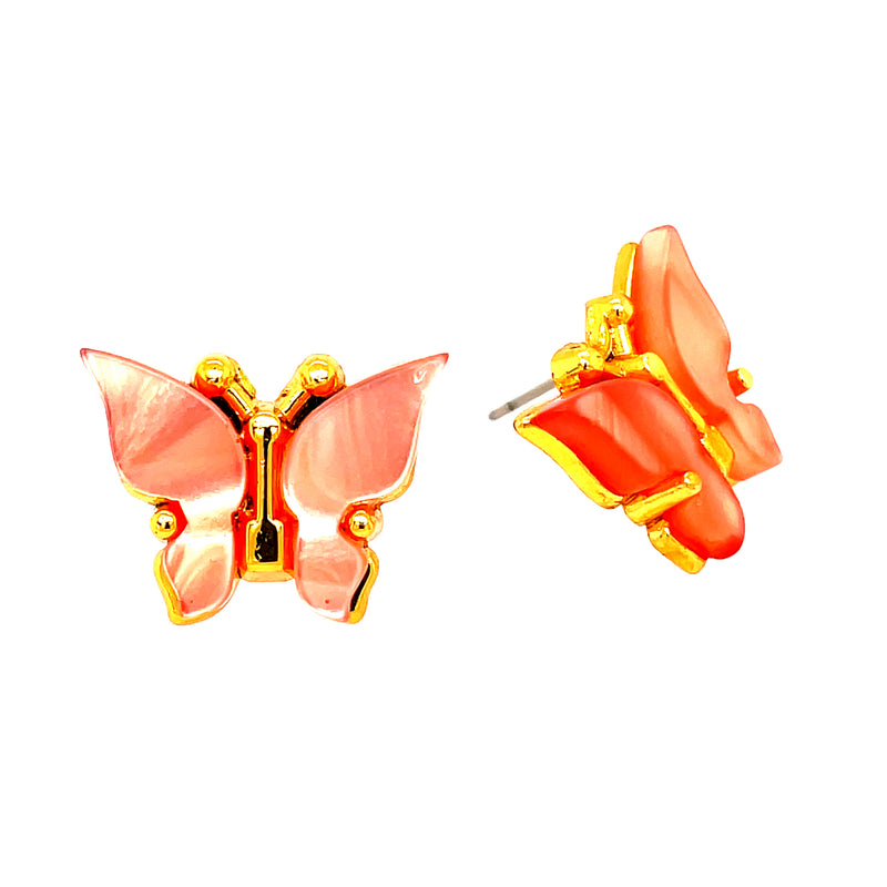Peach Butterfly Stud