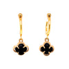 Black Mini Clover Earrings