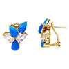 Turquoise Flower Earrings in Gold