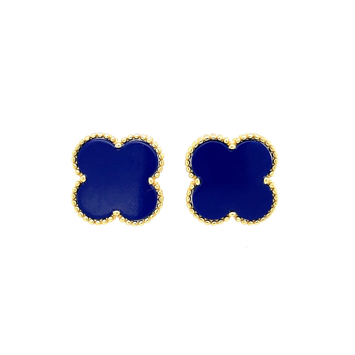 Navy Clover Stud Earrings