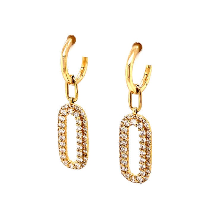 14K Double Link Diamond Earrings