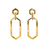 14K Hexagon Link Earrings with Baguettes